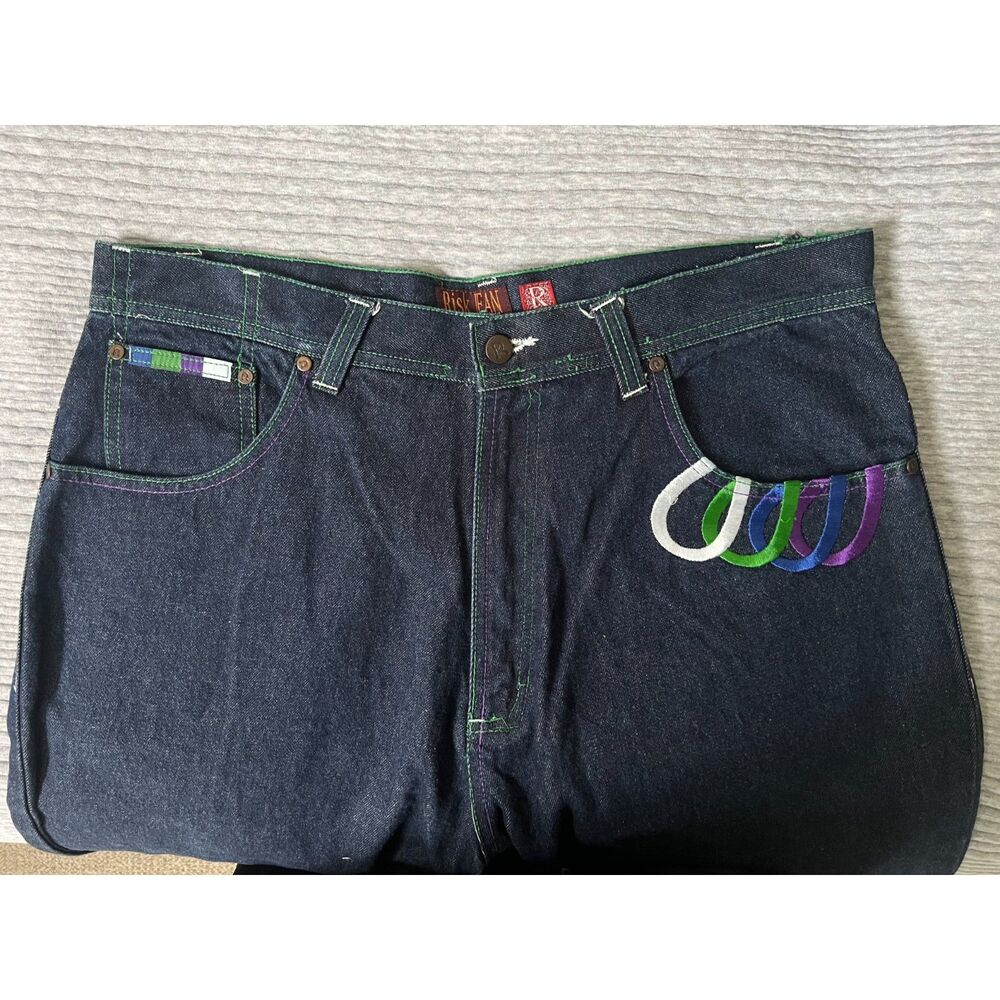 Embroidered Risk Denim Jeans - Picture 4 of 11